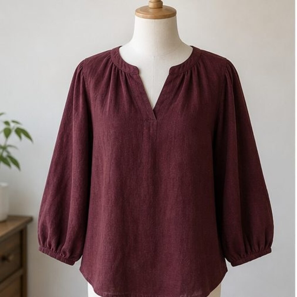 Burgundy Wrap Blouse